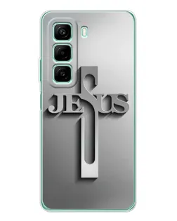 Чехол для OPPO K13x 5G с картинкой «Металлический крест Jesus»