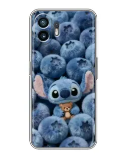 Чехол для OPPO K14 с картинкой «Стич и голубика» Чехол для OPPO K14 с картинкой «Стич и голубика»