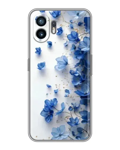 Чехол для OPPO K14 с картинкой «Голубой цветочный каскад»
