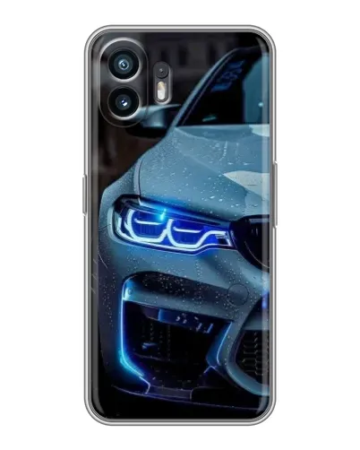 Чохол для OPPO K14x з картинкою «Погляд BMW з синіми фарами»