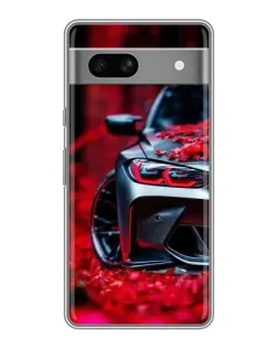 Чехол для OPPO K15s с картинкой «Спортивная BMW и цветы»