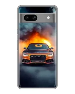 Чехол для OPPO K15s с картинкой «Audi в огненном дыму»