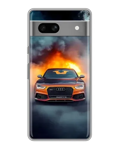 Чохол для OPPO K15s з картинкою «Audi у вогняному диму»