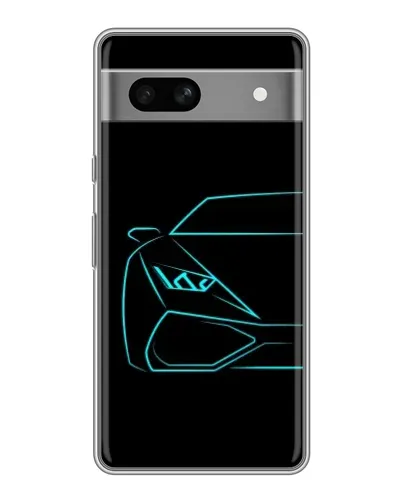 Чохол для OPPO K15s з картинкою «Блакитний силует Lamborghini»