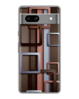Чехол для OPPO K15s с картинкой «Коричневые объемные квадраты»