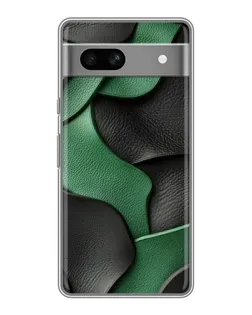 Чехол для OPPO K15s с картинкой «Зеленые кожаные волны»