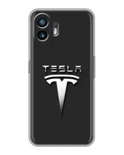 Чехол для OPPO K15x с картинкой «Стальной логотип Tesla»