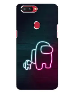 Чехол для OPPO R11s с картинкой «Among Us неон-арт»
