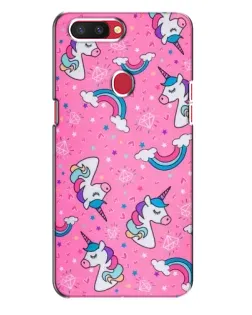 Чехол для OPPO R11s с картинкой «Unicorn паттерн розовый»