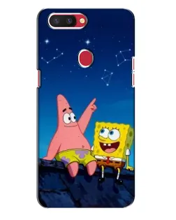 Чехол для OPPO R11s с картинкой «Губка Боб и Патрик ночью»