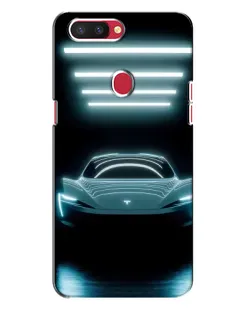 Чехол для OPPO R11s с картинкой «Tesla в неоне»