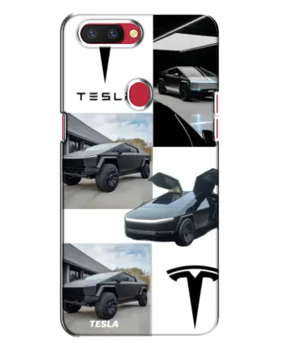 Чехол для OPPO R11s с картинкой «Коллаж Cybertruck Tesla»