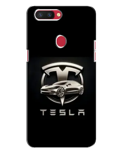 Чехол для OPPO R11s с картинкой «Tesla — серебристое авто»