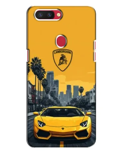 Чехол для OPPO R11s с картинкой «Желтый Lamborghini город»