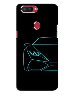 Чехол для OPPO R11s с картинкой «Голубой силуэт Lamborghini»