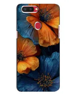 Чохол для OPPO R11s з картинкою «Яскрава синьо-помаранчева флора»