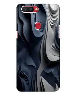 Чехол для OPPO R11s с картинкой «Объемные синие складки»