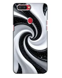 Чехол для OPPO R11s с картинкой «Черно-белая спираль»