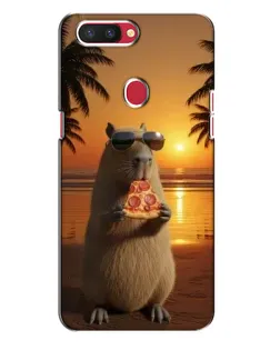 Чехол для OPPO R11s с картинкой «Капибара с пиццей»