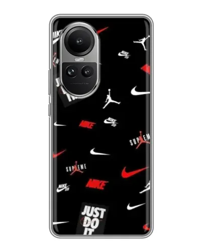 Чехол для OPPO Reno 10 Pro с картинкой «Nike Mix Pattern»