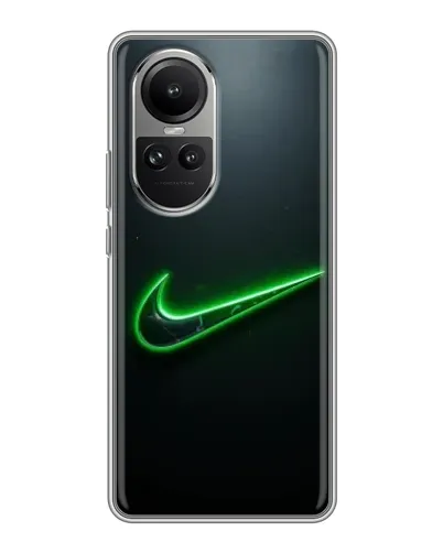 Чехол для OPPO Reno 10 Pro с картинкой «Неоновый контур Nike» Чехол для OPPO Reno 10 Pro с картинкой «Неоновый контур Nike»