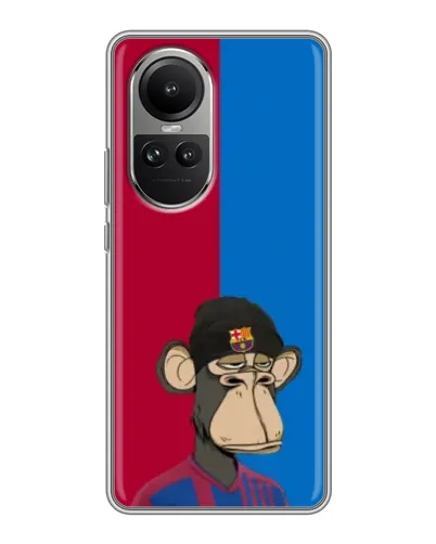 Чехол для OPPO Reno 10 Pro с картинкой «Bored Ape — фанат Барсы» Чехол для OPPO Reno 10 Pro с картинкой «Bored Ape — фанат Барсы»