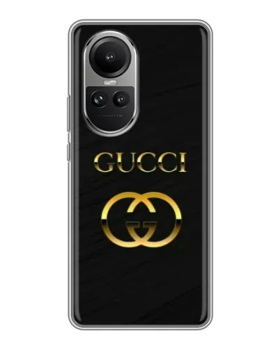 Чехол для OPPO Reno 10 Pro с картинкой «Золотой логотип Gucci»