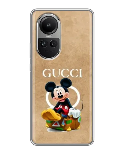 Чехол для OPPO Reno 10 Pro с картинкой «Микки Маус Gucci — крафт»