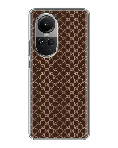 Чехол для OPPO Reno 10 Pro с картинкой «Gucci — шоколадная сетка» Чехол для OPPO Reno 10 Pro с картинкой «Gucci — шоколадная сетка»