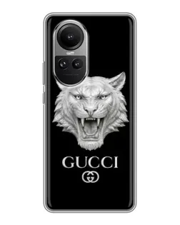 Чехол для OPPO Reno 10 Pro с картинкой «Gucci — серебряный лев» Чехол для OPPO Reno 10 Pro с картинкой «Gucci — серебряный лев»