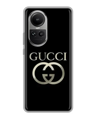 Чехол для OPPO Reno 10 Pro с картинкой «Gucci — золото на черном» Чехол для OPPO Reno 10 Pro с картинкой «Gucci — золото на черном»