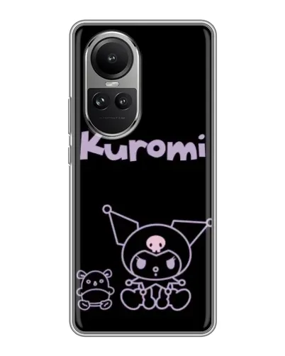 Чехол для OPPO Reno 10 Pro с картинкой «Kuromi — черный минимализм» Чехол для OPPO Reno 10 Pro с картинкой «Kuromi — черный минимализм»