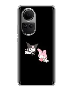 Чехол для OPPO Reno 10 Pro с картинкой «My Melody и Kuromi» Чехол для OPPO Reno 10 Pro с картинкой «My Melody и Kuromi»