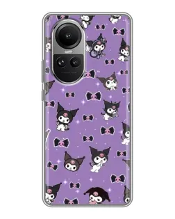 Чехол для OPPO Reno 10 Pro с картинкой «Kuromi — паттерн» Чехол для OPPO Reno 10 Pro с картинкой «Kuromi — паттерн»