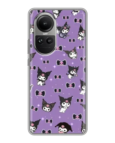 Чехол для OPPO Reno 10 Pro с картинкой «Kuromi — паттерн» Чехол для OPPO Reno 10 Pro с картинкой «Kuromi — паттерн»
