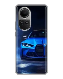 Чехол для OPPO Reno 10 Pro с картинкой «Голубая BMW M4»