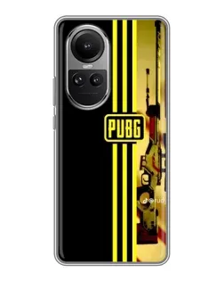 Чехол для OPPO Reno 10 Pro с картинкой «PUBG — камуфляжный шлем»