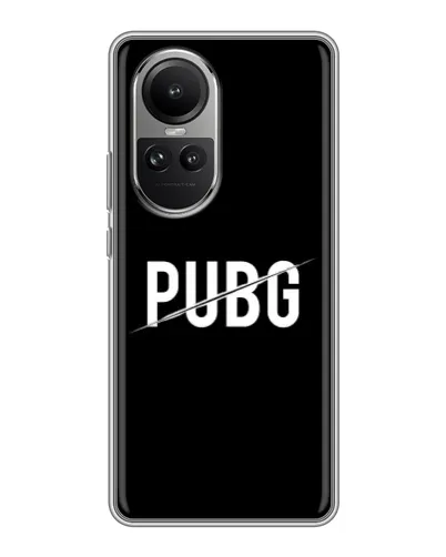 Чехол для OPPO Reno 10 Pro с картинкой «PUBG — белый логотип» Чехол для OPPO Reno 10 Pro с картинкой «PUBG — белый логотип»