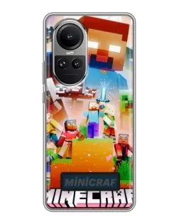 Чехол для OPPO Reno 10 Pro с картинкой «Minecraft герои игры»