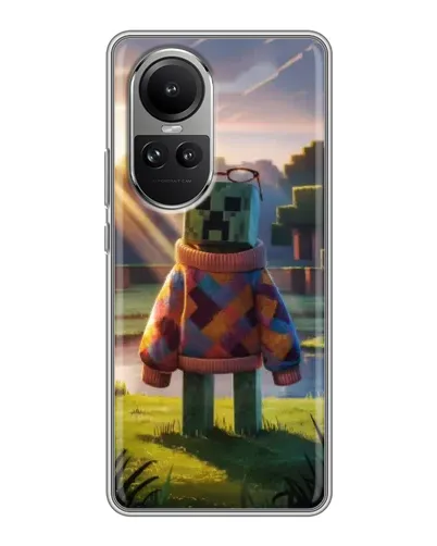 Чехол для OPPO Reno 10 Pro с картинкой «Крипер в свитере» Чехол для OPPO Reno 10 Pro с картинкой «Крипер в свитере»