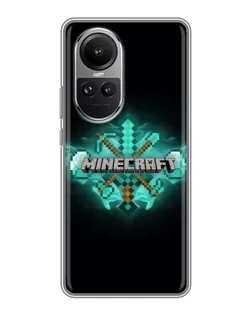 Чохол для OPPO Reno 10 Pro з картинкою «Minecraft Diamond лого»