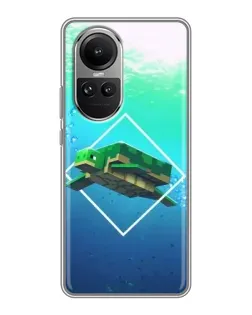 Чохол для OPPO Reno 10 Pro з картинкою «Черепаха Minecraft»