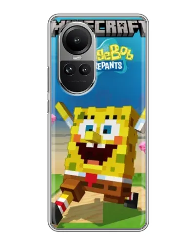 Чохол для OPPO Reno 10 Pro з картинкою «Губка Боб Minecraft» Чохол для OPPO Reno 10 Pro з картинкою «Губка Боб Minecraft»