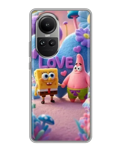 Чехол для OPPO Reno 10 Pro с картинкой «Губка Боб Патрик»