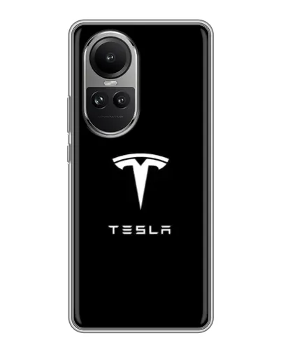 Чехол для OPPO Reno 10 Pro с картинкой «Tesla White Logo» Чехол для OPPO Reno 10 Pro с картинкой «Tesla White Logo»