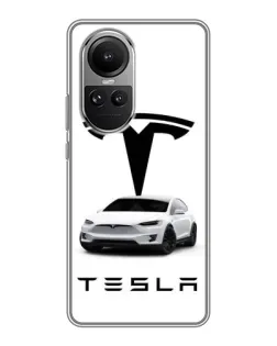 Чехол для OPPO Reno 10 Pro с картинкой «Tesla White Style»
