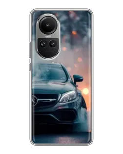 Чехол для OPPO Reno 10 Pro с картинкой «Mercedes — ночной город»