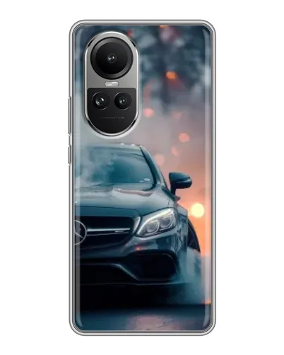 Чехол для OPPO Reno 10 Pro с картинкой «Mercedes — ночной город» Чехол для OPPO Reno 10 Pro с картинкой «Mercedes — ночной город»