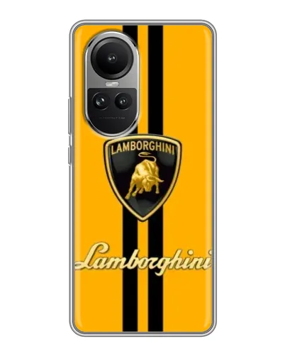 Чехол для OPPO Reno 10 Pro с картинкой «Lamborghini Stripe желтый»