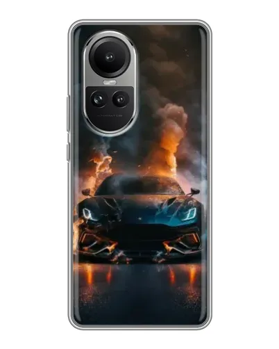 Чехол для OPPO Reno 10 Pro с картинкой «Lamborghini дымная эстетика»